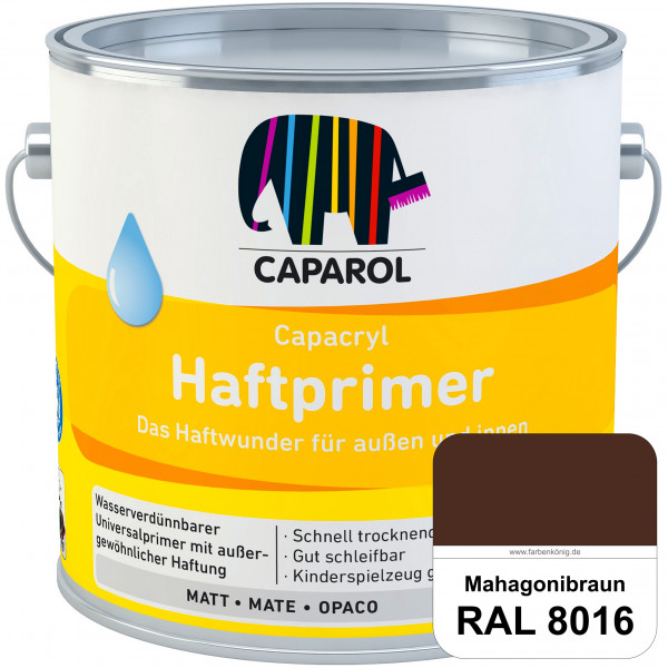 Capacryl Haftprimer (RAL 8016 Mahagonibraun) Grundierungen Holz, Zink, Hart-PVC, Aluminium, Kupfer (