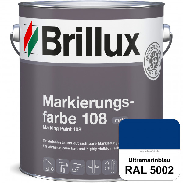 Markierungsfarbe 108 (RAL 5002 Ultramarinblau) Markierungsfarbe für Asphalt, Betonböden, Zementestri