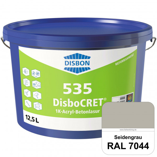 DisboCRET 535 1K-Acryl-Betonlasur (RAL 7044 Seidengrau) Schutzbeschichtung für Beton im Außenbereich