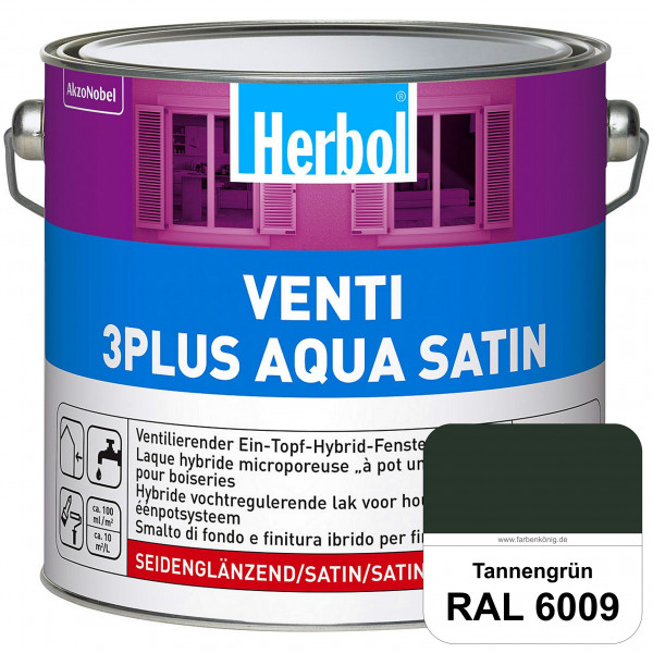 Venti 3Plus Aqua Satin (RAL 6009 Tannengrün) wasserbasierter & feuchtigkeitregulierender Ein-Topf-Fe