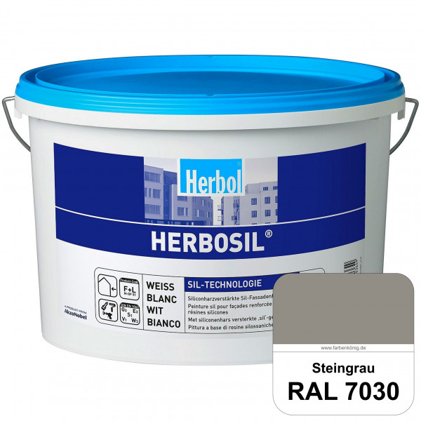 Herbosil (RAL 7030 Steingrau) streiflichtunempfindliche siliconharzverstärkte Fassadenfarbe