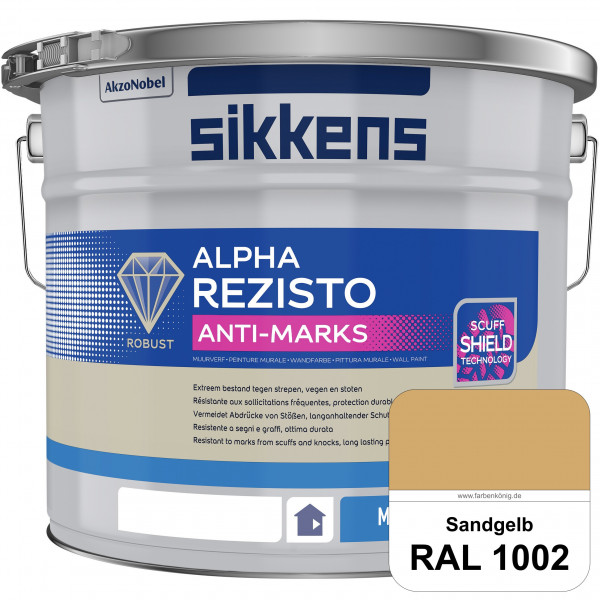 Alpha Rezisto Anti-Marks (RAL 1002 Sandgelb) Extrem widerstandsfähige Innenwandfarbe