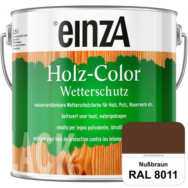 einzA Holz-Color (RAL 8011 Nussbraun) Wetterschutzfarbe für außen