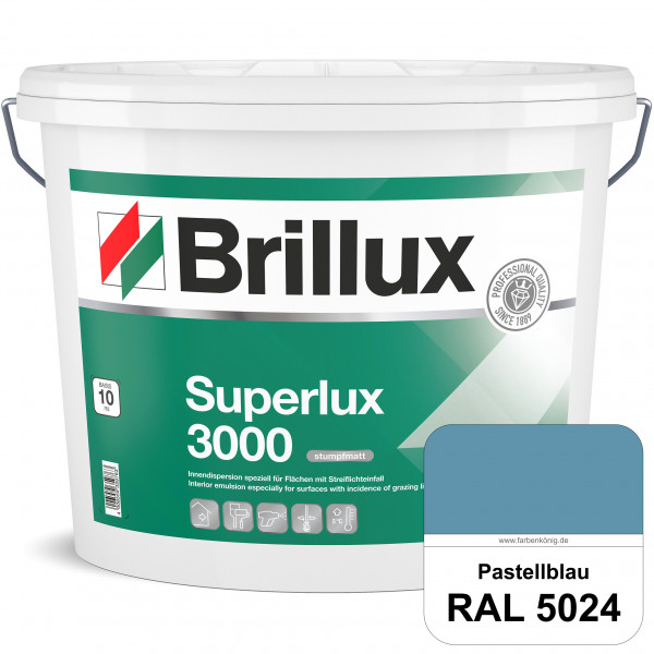 Superlux 3000 (RAL 5024 Pastellblau) hoch deckende stumpfmatte Innen-Dispersionsfarbe - streiflichtu