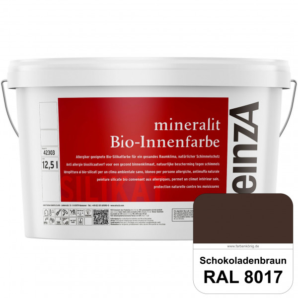 einzA mineralit Bio-Innenfarbe (RAL 8017 Schokoladenbraun) Bio-Silikat-Innenfarbe gemäß VOB DIN 18 3