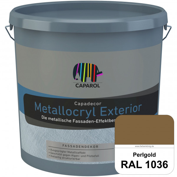 Capadecor Metallocryl Exterior (RAL 1036 Perlgold) Seidenglänzende Dispersionsfarbe mit metallischer