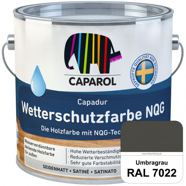 Capadur Wetterschutzfarbe NQG (RAL 7022 Umbragrau) Holzfarbe mit NQG-Technologie wasserbasiert für a