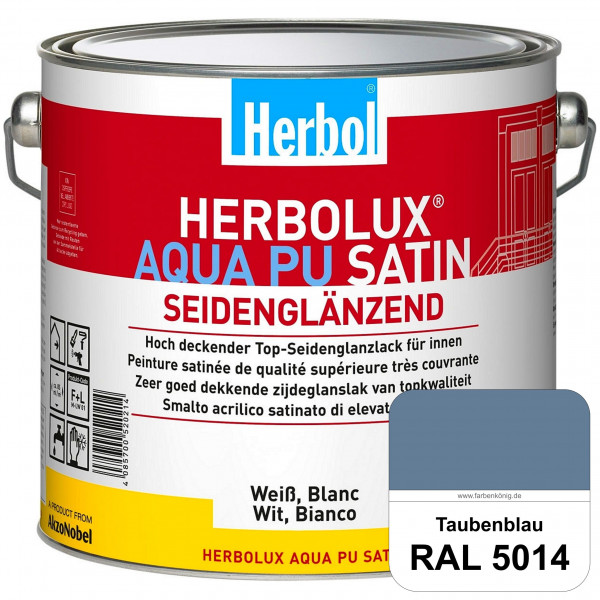 Herbolux Aqua PU Satin (RAL 5014 Taubenblau) Wasserverdünnbarer Top-PU-Seidenglanzlack (Innen)