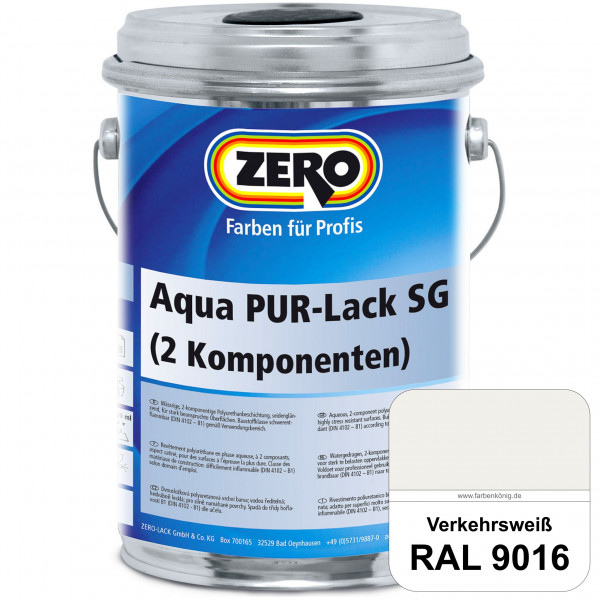 Aqua PUR-Lack SG inkl. Härter (RAL 9016 Verkehrsweiß)