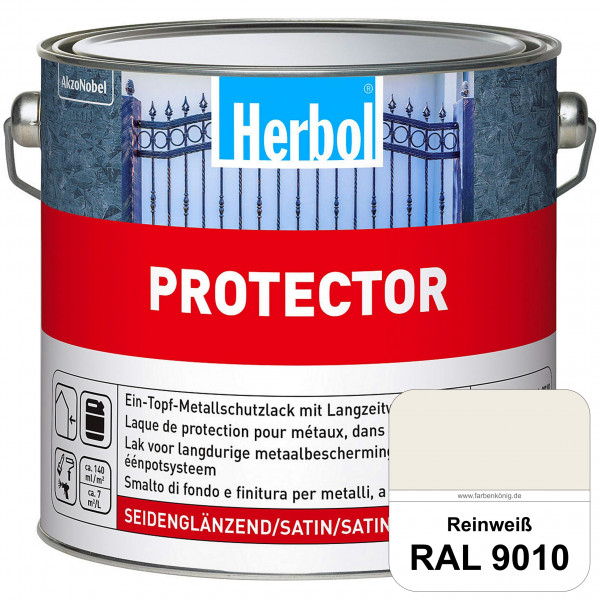 Protector (RAL 9010 Reinweiß) Seidenglänzende Spezialbeschichtung für Eisen- und NE-Metalle (außen)