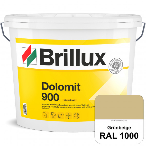 Dolomit 900 (RAL 1000 Grünbeige) stumpfmatte Innen-Dispersionsfarbe mit gutem Deckvermögen