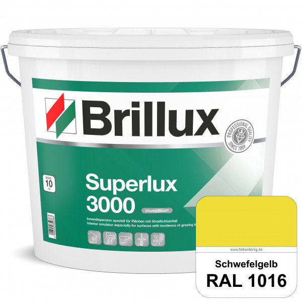 Superlux 3000 (RAL 1016 Schwefelgelb) hoch deckende stumpfmatte Innen-Dispersionsfarbe - streiflicht