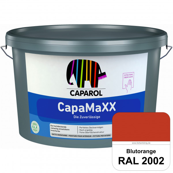 CapaMaXX (RAL 2002 Blutorange) tuchmatte Innenfarbe mit hohem Deckvermögen und Ergiebigkeit