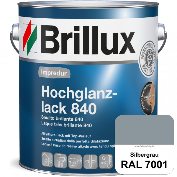 Impredur Hochglanzlack 840 (RAL 7001 Silbergrau) für Holz- und Metallflächen (löselmittelhaltig) inn