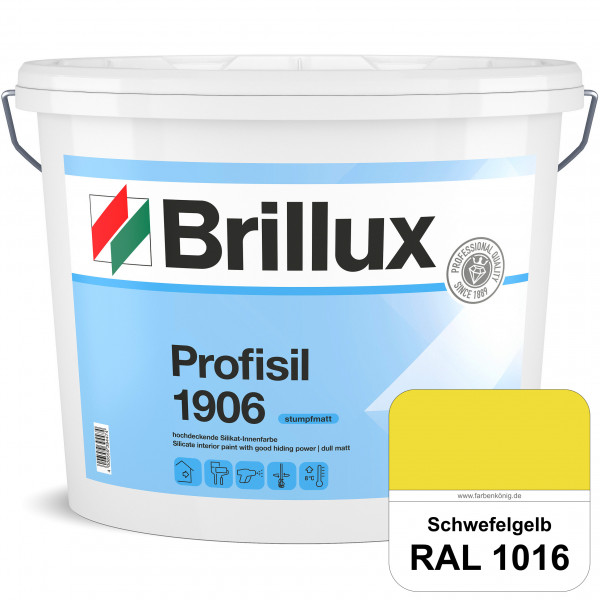 Profisil 1906 Silikat-Innenfarbe (RAL 1016 Schwefelgelb) stumpfmatte Innenfarbe für Allergiker nach