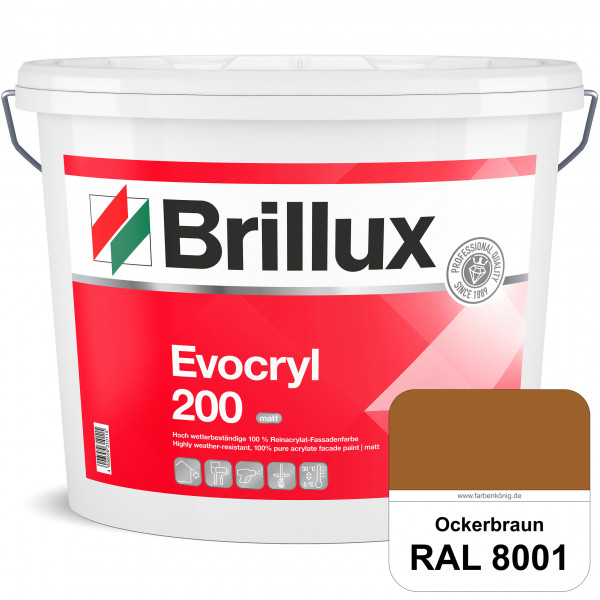 Evocryl 200 (RAL 8001 Ockerbraun) Verschmutzungsunempfindliche 100% Reinacrylat Fassadenfarbe