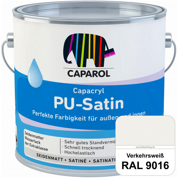 Capacryl PU-Satin (RAL 9016 Verkehrsweiß) hochwertige Zwischen-/ Schluss­lackierungen für grundierte