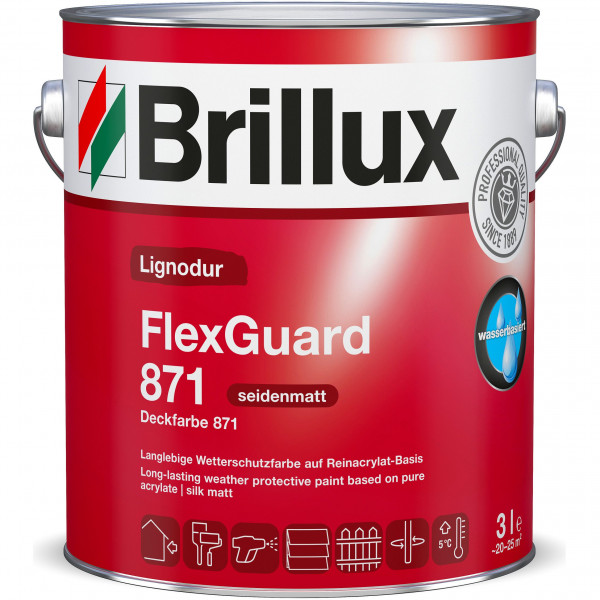 Lignodur FlexGuard 871 Deckfarbe 871 (B-Ware) - 3 Liter (Schwarz)