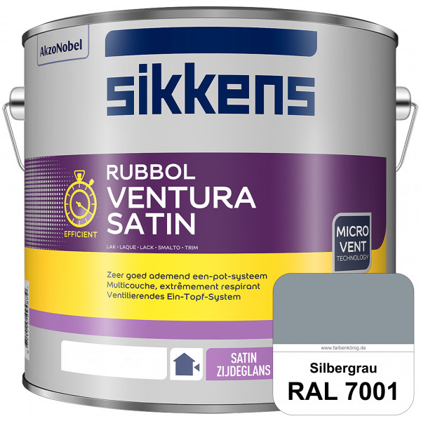 Rubbol Ventura Satin (RAL 7001 Silbergrau) Seidenglanzlack (lösemittelhaltig) Fenster & Türen außen