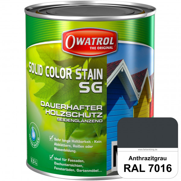 Solid Color Stain SG (RAL 7016 Anthrazitgrau) deckende und seidenglänzende Wetterschutzfarbe außen