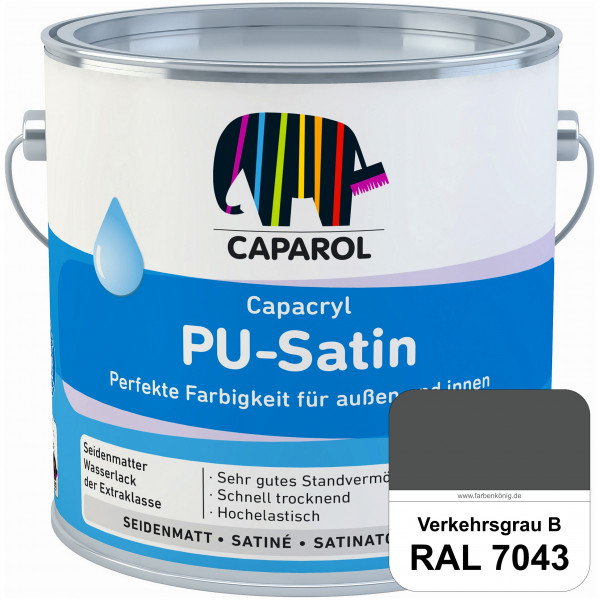 Capacryl PU-Satin (RAL 7043 Verkehrsgrau B) hochwertige Zwischen-/ Schluss­lackierungen für grundier