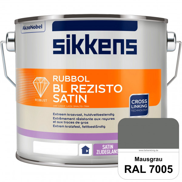 Rubbol BL Rezisto Satin (RAL 7005 Mausgrau) seidenglänzender und strapazierfähiger Lack (wasserbasie