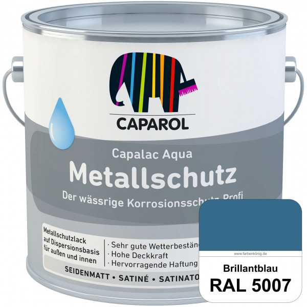 Capalac Aqua Metallschutz (RAL 5007 Brillantblau) wasserbasierter Korrosionsschutz für Stahl & verzi