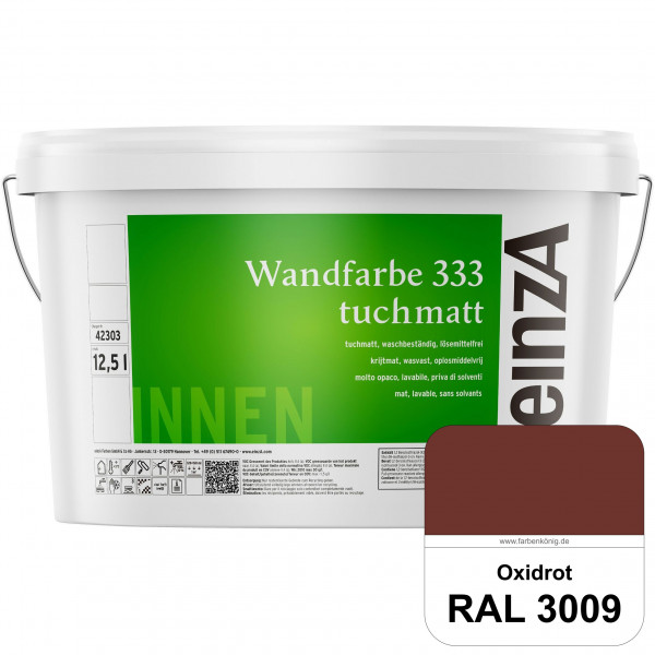 einzA Wandfarbe 333 tuchmatt (RAL 3009 Oxidrot) Hochdeckende, waschbeständige Wandfarbe