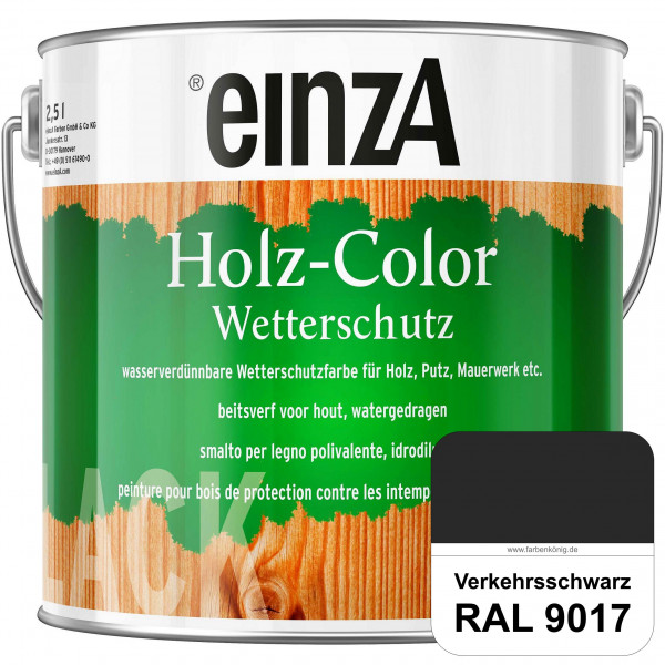 einzA Holz-Color (RAL 9017 Verkehrsschwarz) Wetterschutzfarbe für außen