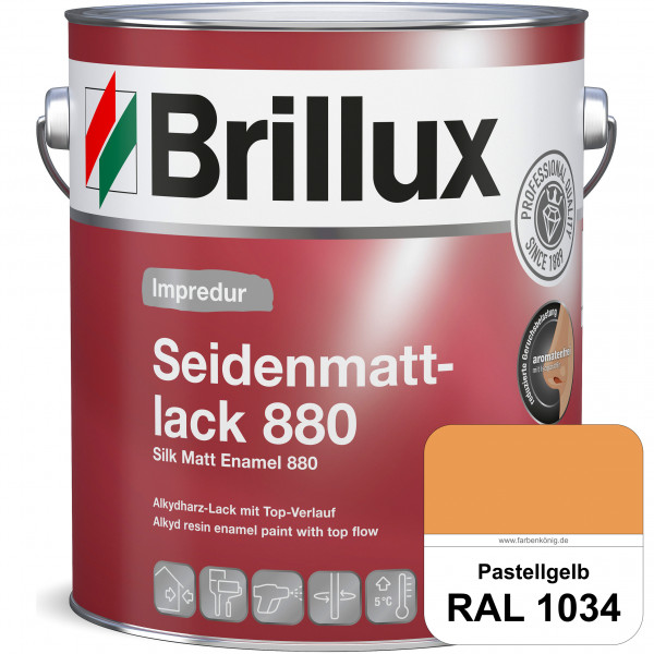 Impredur Seidenmattlack 880 (RAL 1034 Pastellgelb) für Holz- oder Metallflächen innen & außen