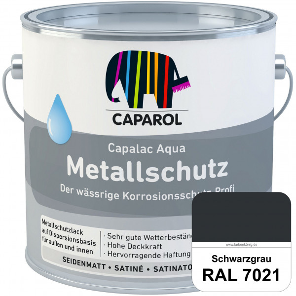 Capalac Aqua Metallschutz (RAL 7021 Schwarzgrau) wasserbasierter Korrosionsschutz für Stahl & verzin