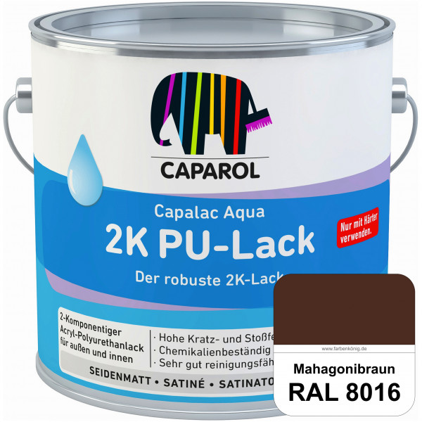 Capalac Aqua 2K PU-Lack (RAL 8016 Mahagonibraun) chemisch und mechanisch widerstandsfähige Lackierun