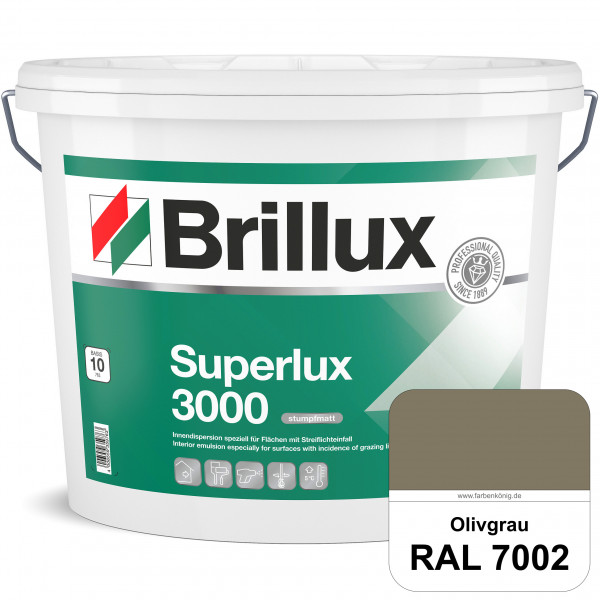 Superlux 3000 (RAL 7002 Olivgrau) hoch deckende stumpfmatte Innen-Dispersionsfarbe - streiflichtunem