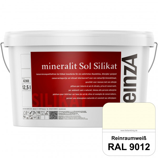 einzA mineralit Sol Silikat (RAL 9012 Reinraumweiß) Sol-Silikat-Innenfarbe für Decken- und Wandfläch