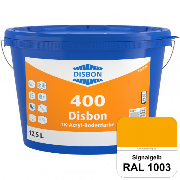 Disbon 400 1K-Acryl-Bodenfarbe (RAL 1003 Signalgelb) Dispersionsbeschichtung für mineralische Bodenf