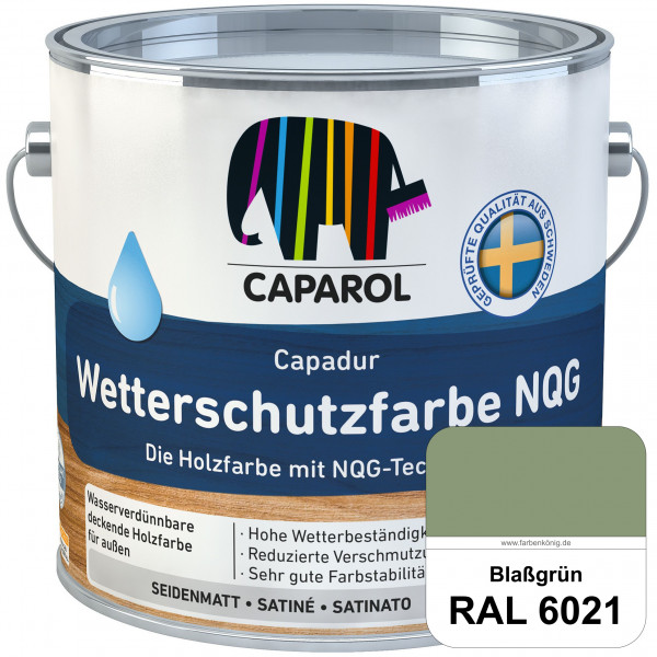 Capadur Wetterschutzfarbe NQG (RAL 6021 Blassgrün) Holzfarbe mit NQG-Technologie wasserbasiert für a