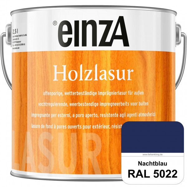 einzA Holzlasur (RAL 5022 Nachtblau) Offenporige Imprägnierlasur für Außen-Holzbauteile