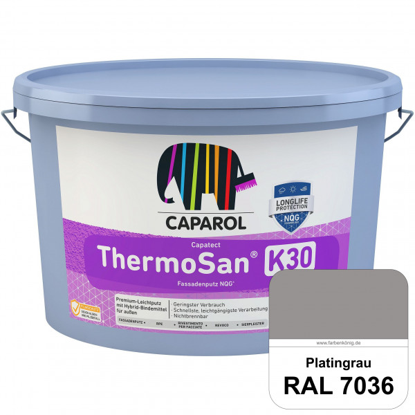 Capatect ThermoSan® Fassadenputz NQG® (K 30) (RAL 7036 Platingrau) Kratzputz-Struktur in Körnung 3 m