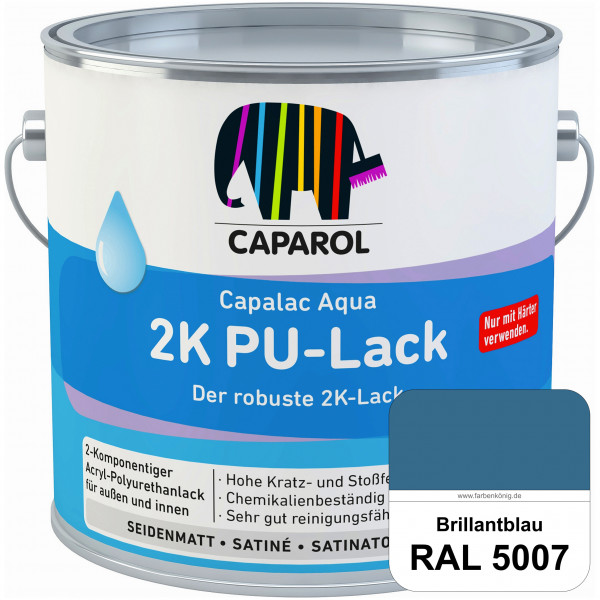 Capalac Aqua 2K PU-Lack (RAL 5007 Brillantblau) chemisch und mechanisch widerstandsfähige Lackierung