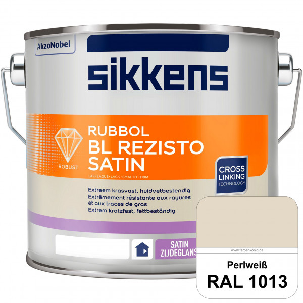 Rubbol BL Rezisto Satin (RAL 1013 Perlweiß) seidenglänzender und strapazierfähiger Lack (wasserbasie