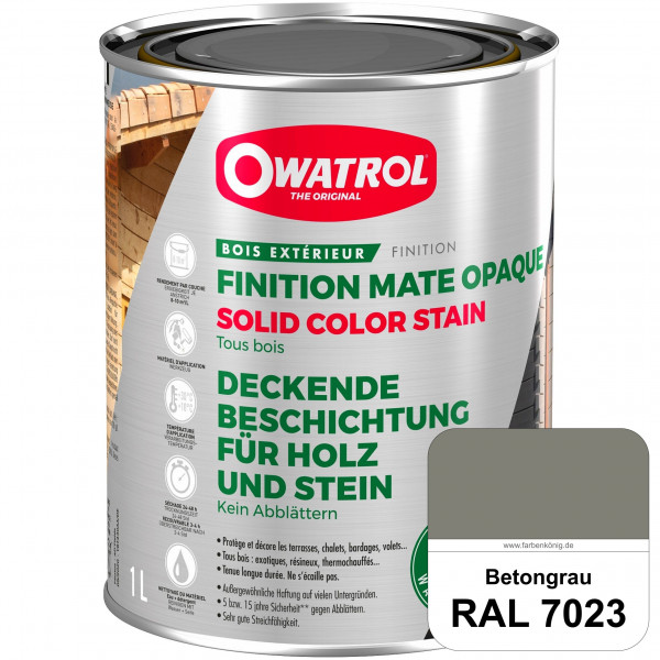Solid Color Stain (RAL 7023 Betongrau) deckende und matte Wetterschutzfarbe außen