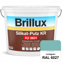 Silikat-Putz KR K2 3631 (RAL 6027 Lichtgrün) Dekorativer Kratzputz auf Silikatbasis