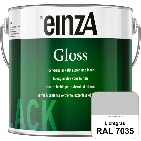 einzA Gloss (RAL 7035 Lichtgrau) Hochwertiger Alkydharzlack in Premium-Qualität, hochglänzend.