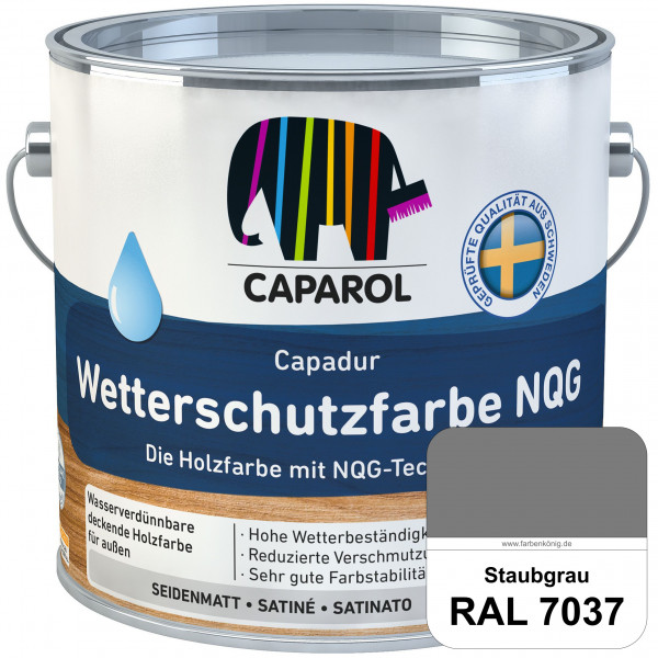 Capadur Wetterschutzfarbe NQG (RAL 7037 Staubgrau) Holzfarbe mit NQG-Technologie wasserbasiert für a