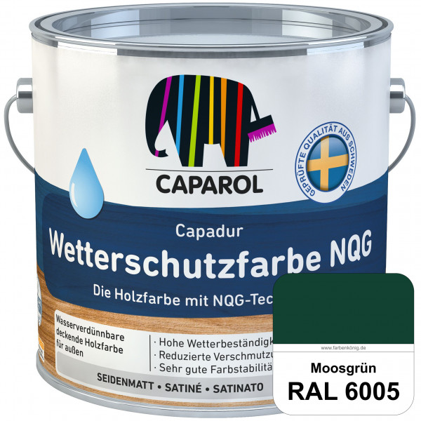 Capadur Wetterschutzfarbe NQG (RAL 6005 Moosgrün) Holzfarbe mit NQG-Technologie wasserbasiert für au