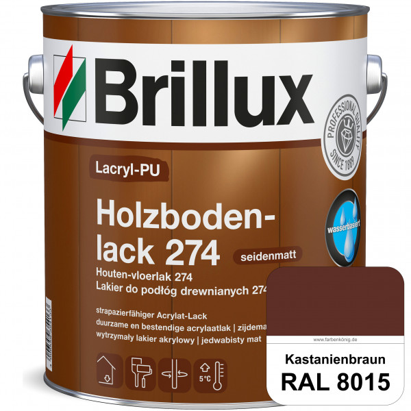 Lacryl-PU Holzbodenlack 274 (RAL 8015 Kastanienbraun) hochwertige & widerstandsfähige, deckende Vers