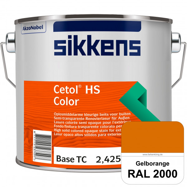 Cetol HS Color (RAL 2000 Gelborange) Dekorative semi-transparente Lasur (lösemittelhaltig) für außen