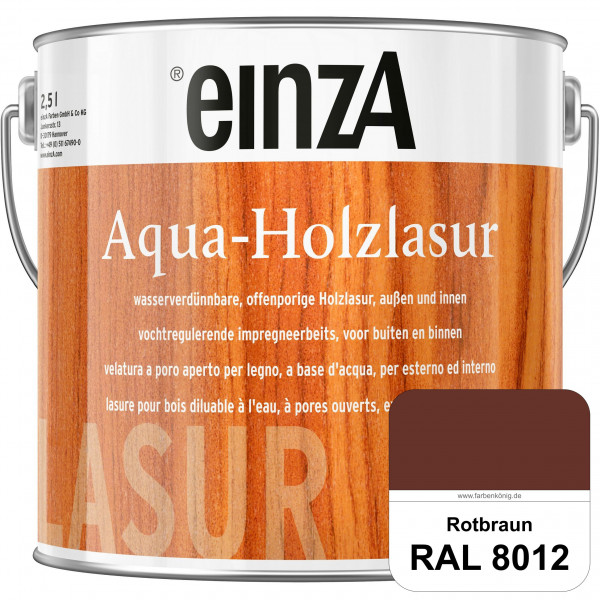 einzA Aqua-Holzlasur (RAL 8012 Rotbraun) wasserverdünnbare offenporige Holzlasur für Holzbauteile