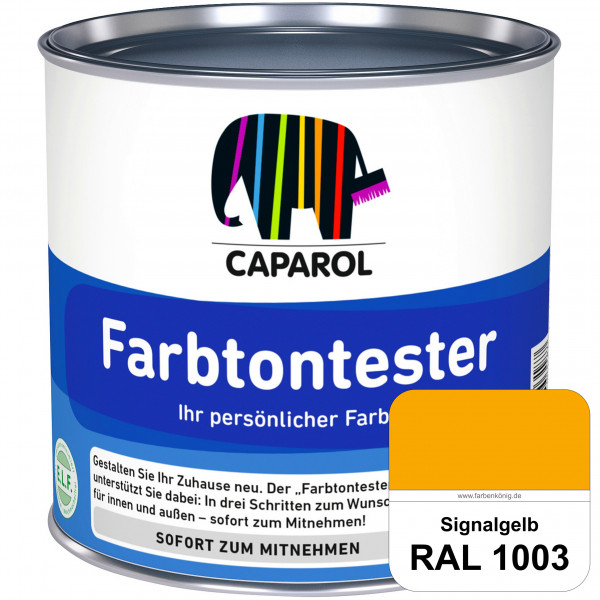 Farbtontester (RAL 1003 Signalgelb) Individuell abgetönte Dispersionsfarbe zum Anlegen von Farbtonmu