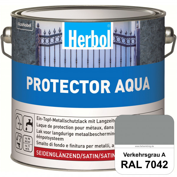 Protector Aqua (RAL 7042 Verkehrsgrau A) Lack für Eisen, Stahl und NE-Metalle (Innen&Außen)